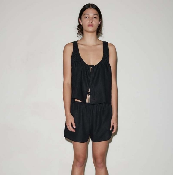 PRICE FIRM Deiji Studios Open Linen Short - Picture 2 of 10